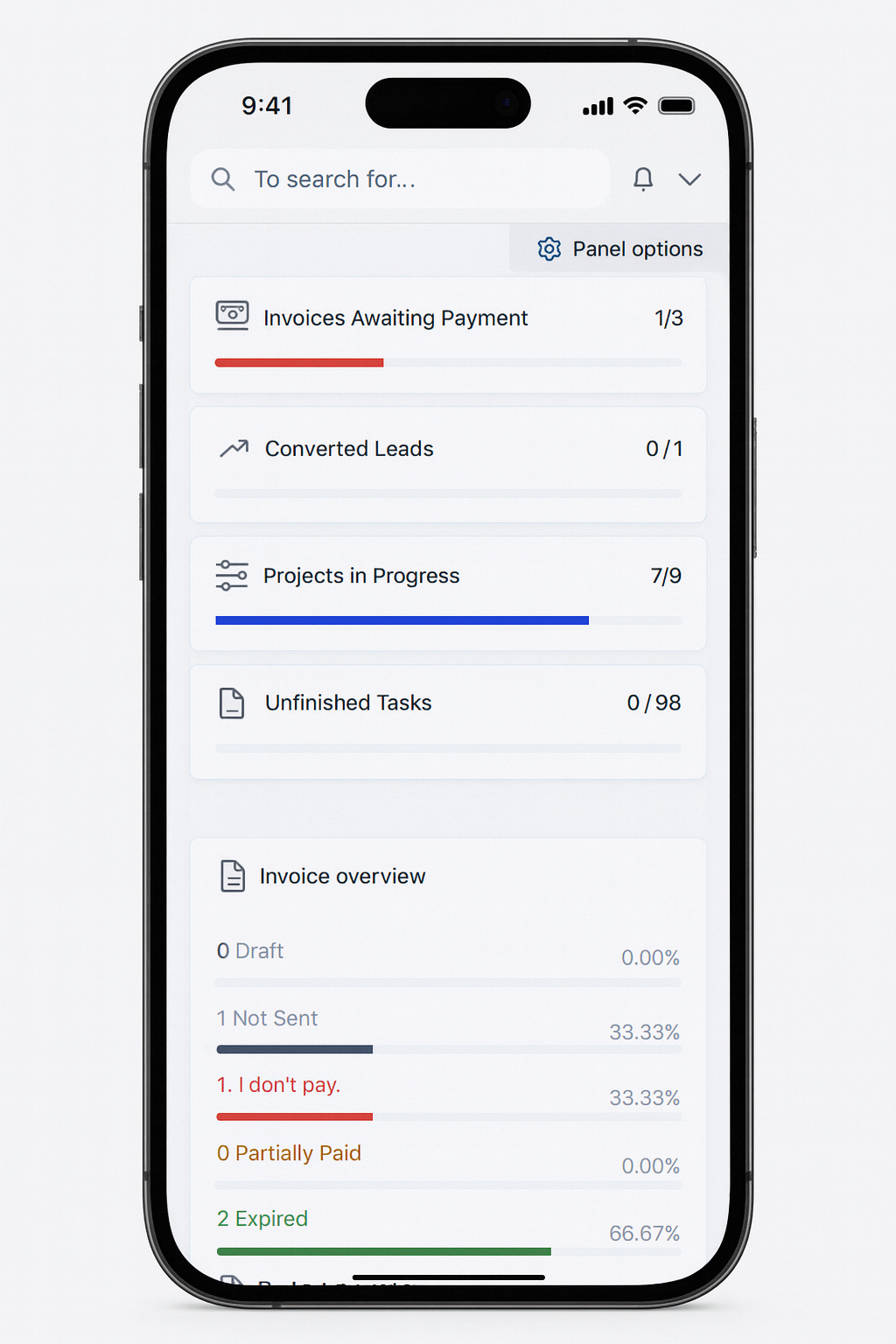 Ageelize CRM dashboard